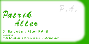 patrik aller business card